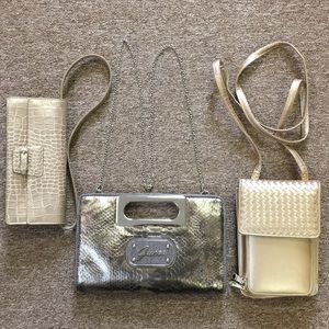 3 Golden Purses Guess Liz Claiborne M. Stevens